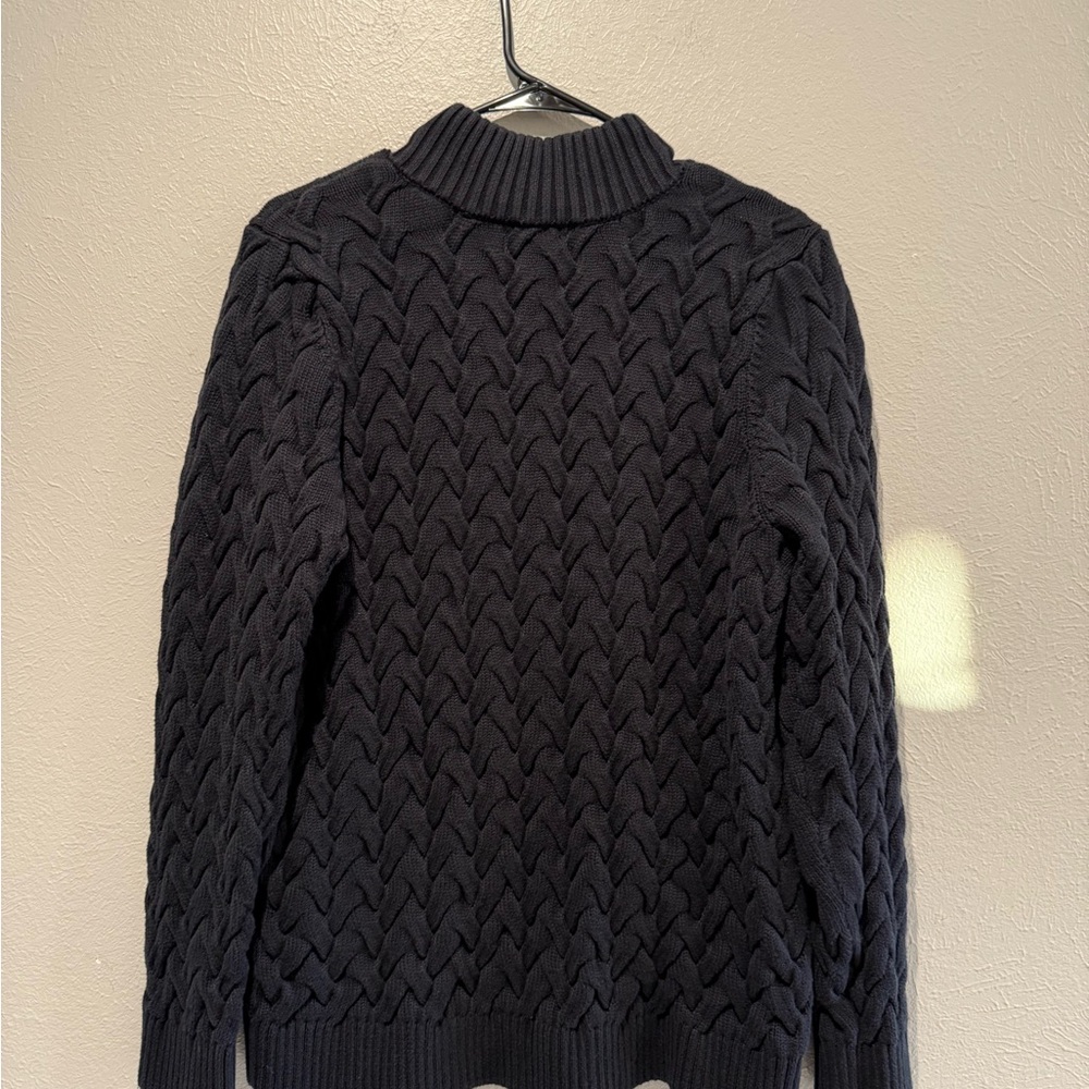 Lands' End  Black Zip-Up Sweater. PTP 21-23”Length 27” - Picture 2 of 4